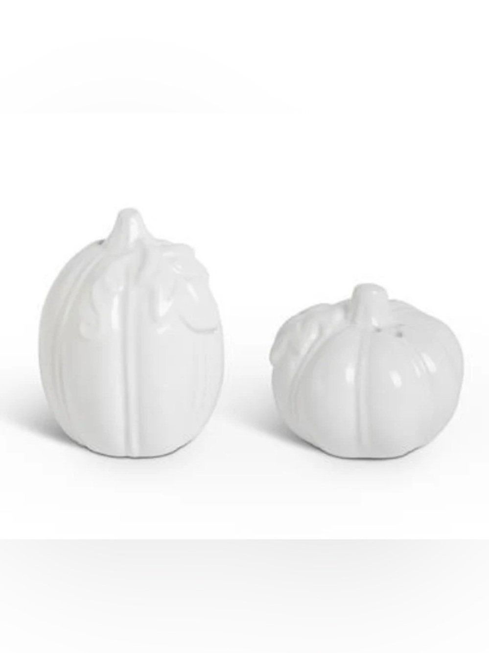 Set of White Pumpkin Salt & Pepper Shakers